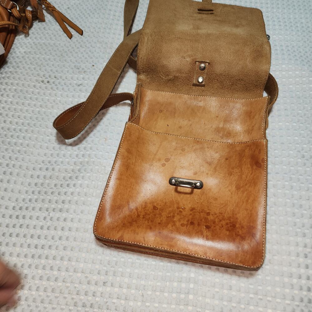 Genuine Leather Crossbody Double Section Bag - image 2